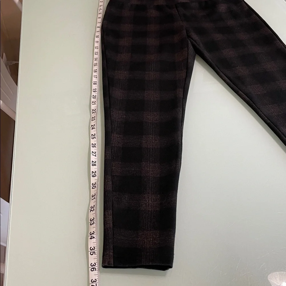 Zac & Rachel Black and Brown Plaid Leggings